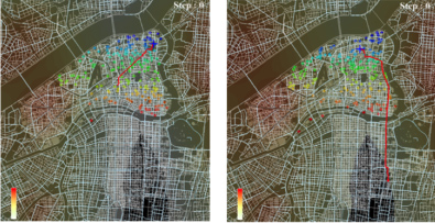 The evacuation behavior modeling focusing on Kita and Chuo ward Osaka, Japan