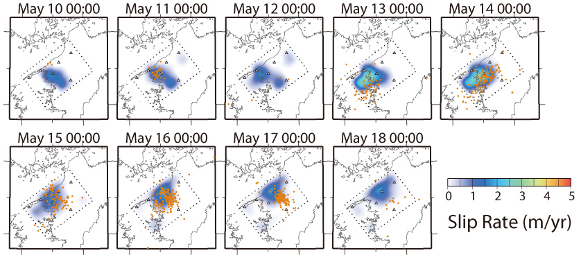 slip propagation of the 2005 May SSE