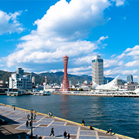 Scenery of the port of Kobe